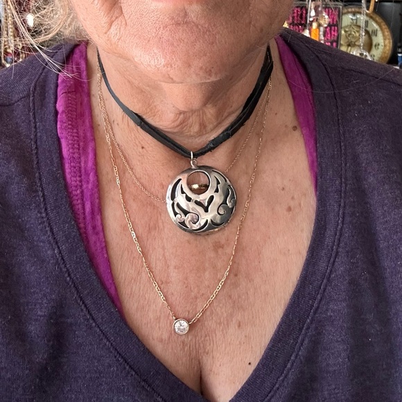 VNT Mexican sterling silver pendant/choker - Picture 10 of 17